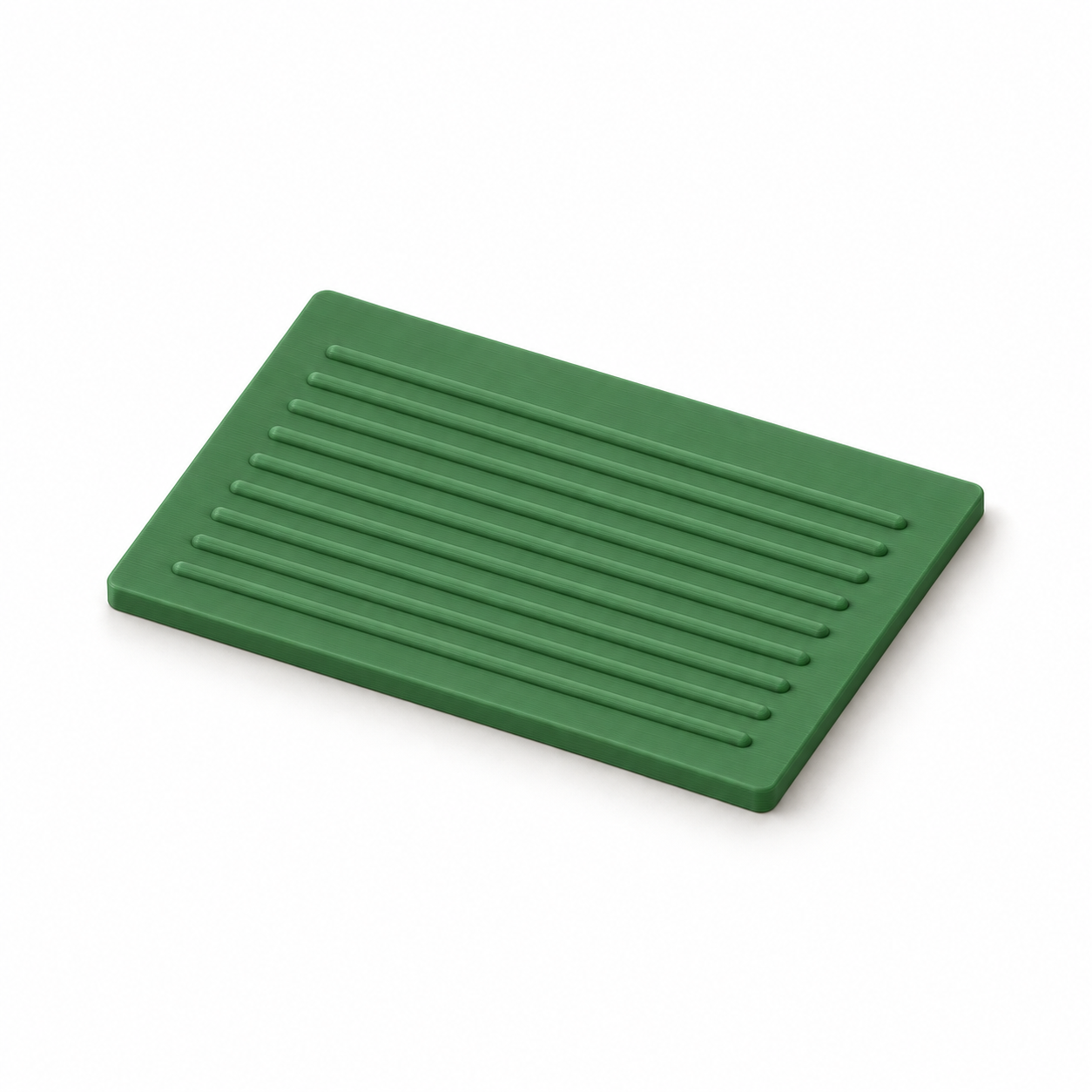 Wet-felting rubbing board with rounded cross ribs – green; AI product visualization