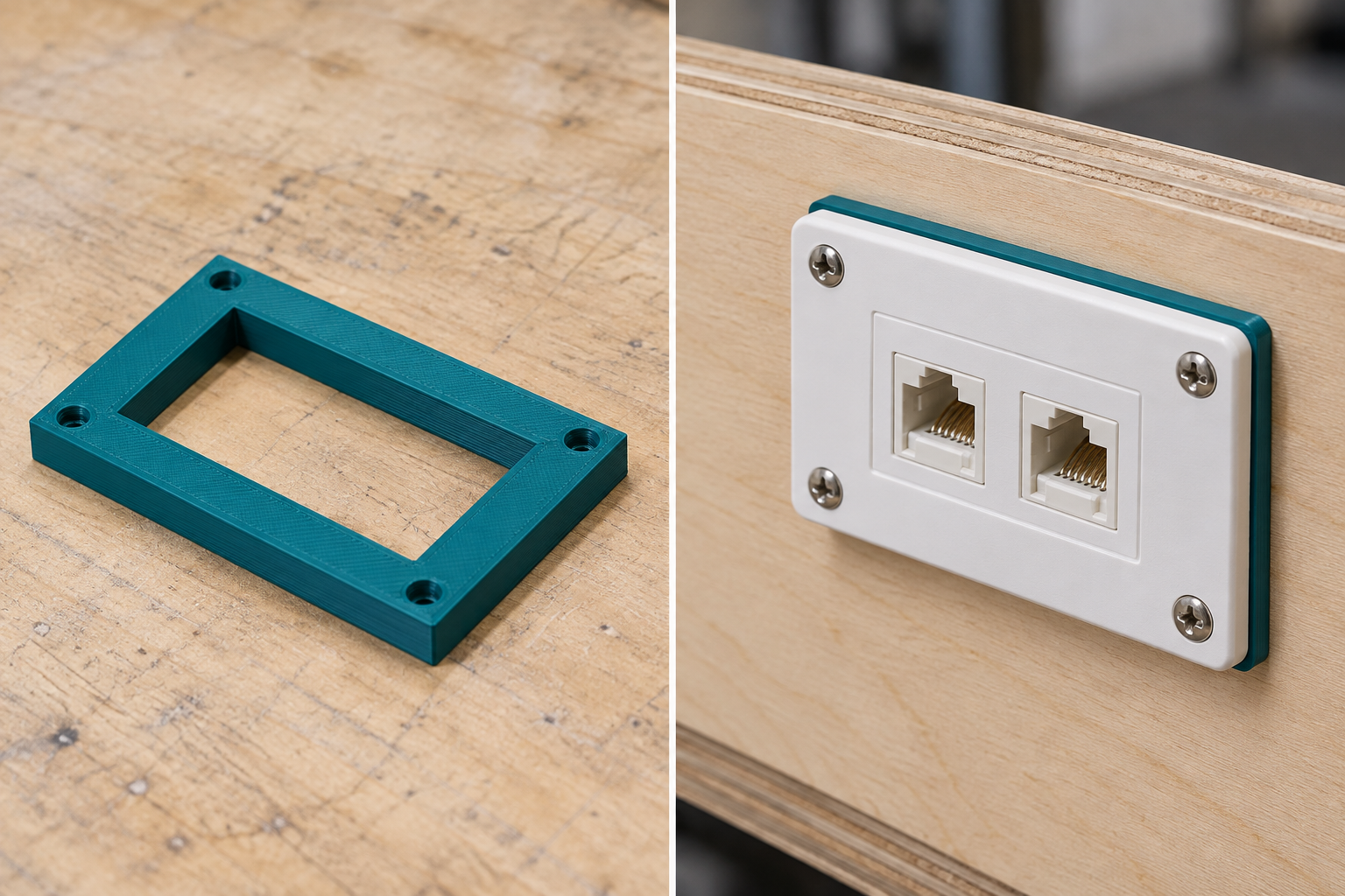 Cadre entretoise pour plaques de modules réseau – pièce seule et application, visualisation IA
