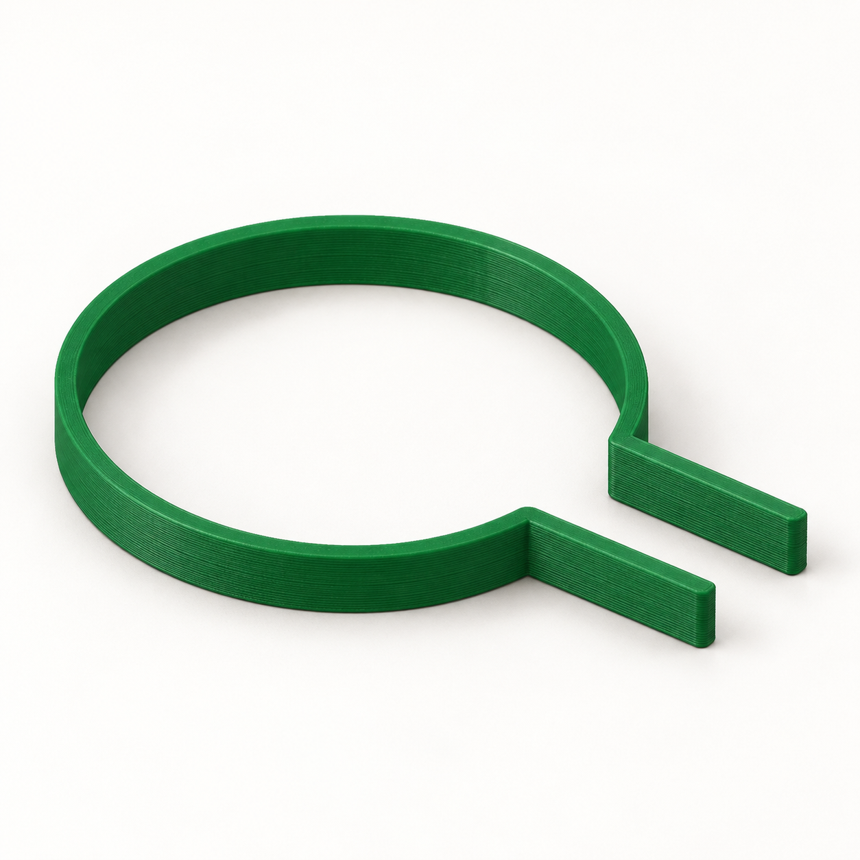 Clé de filtre photo à diamètre sur mesure – vert. Visualisation IA des dimensions par défaut.