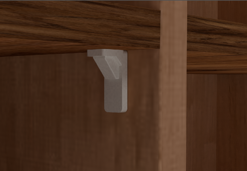 Custom Cabinet Shelf Support with Pins or Screw Mounting