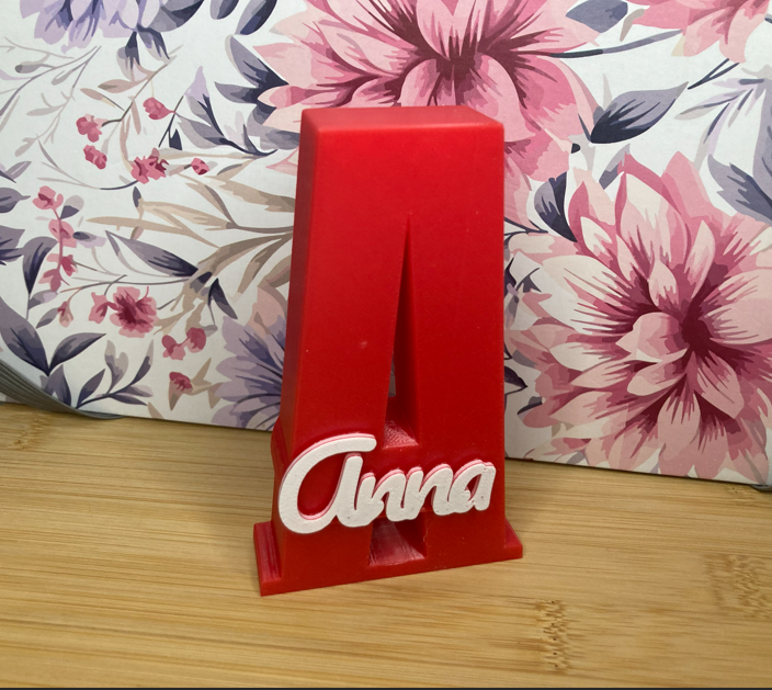 Letrero 3D personalizado con dos estilos de letra