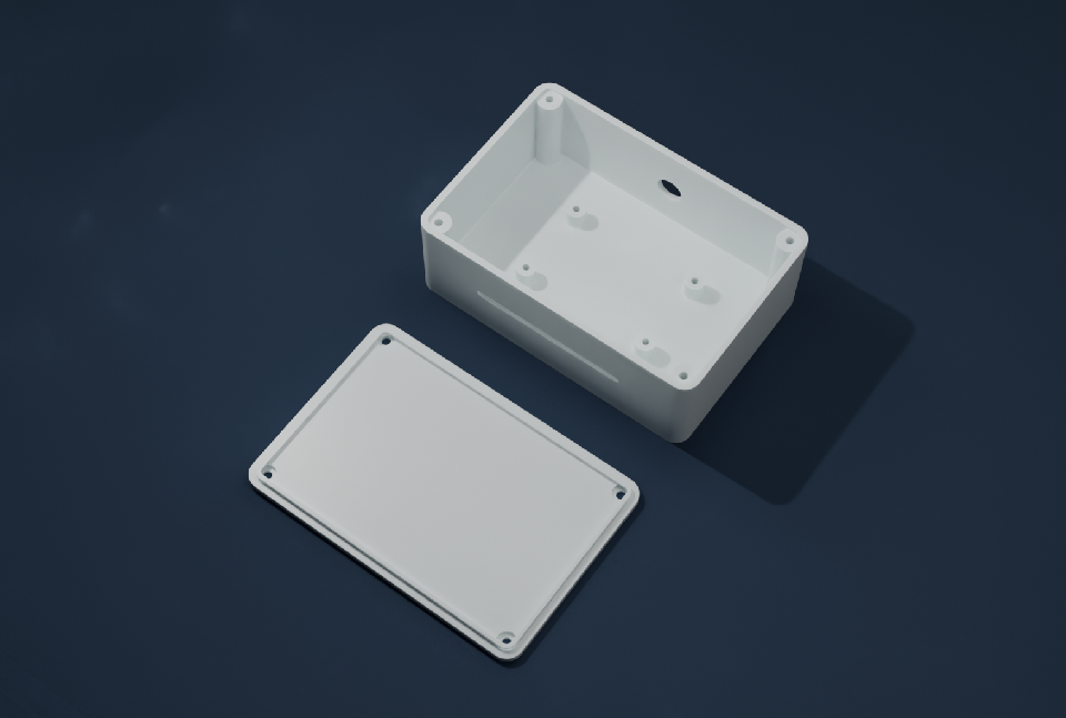 Custom Electronics Enclosure with Screw Lid, Ventilation and Cable Opening