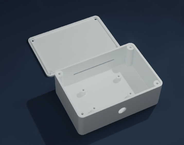 Custom Electronics Enclosure with Screw Lid, Ventilation and Cable Opening