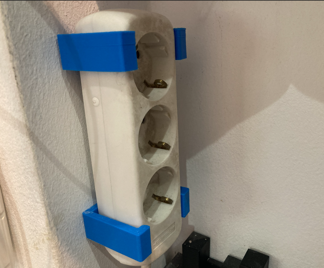 Custom Power Strip Mount for Wall and Desk