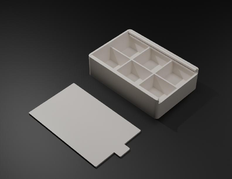 Custom Small Parts Organizer with Compartments and Sliding Lid