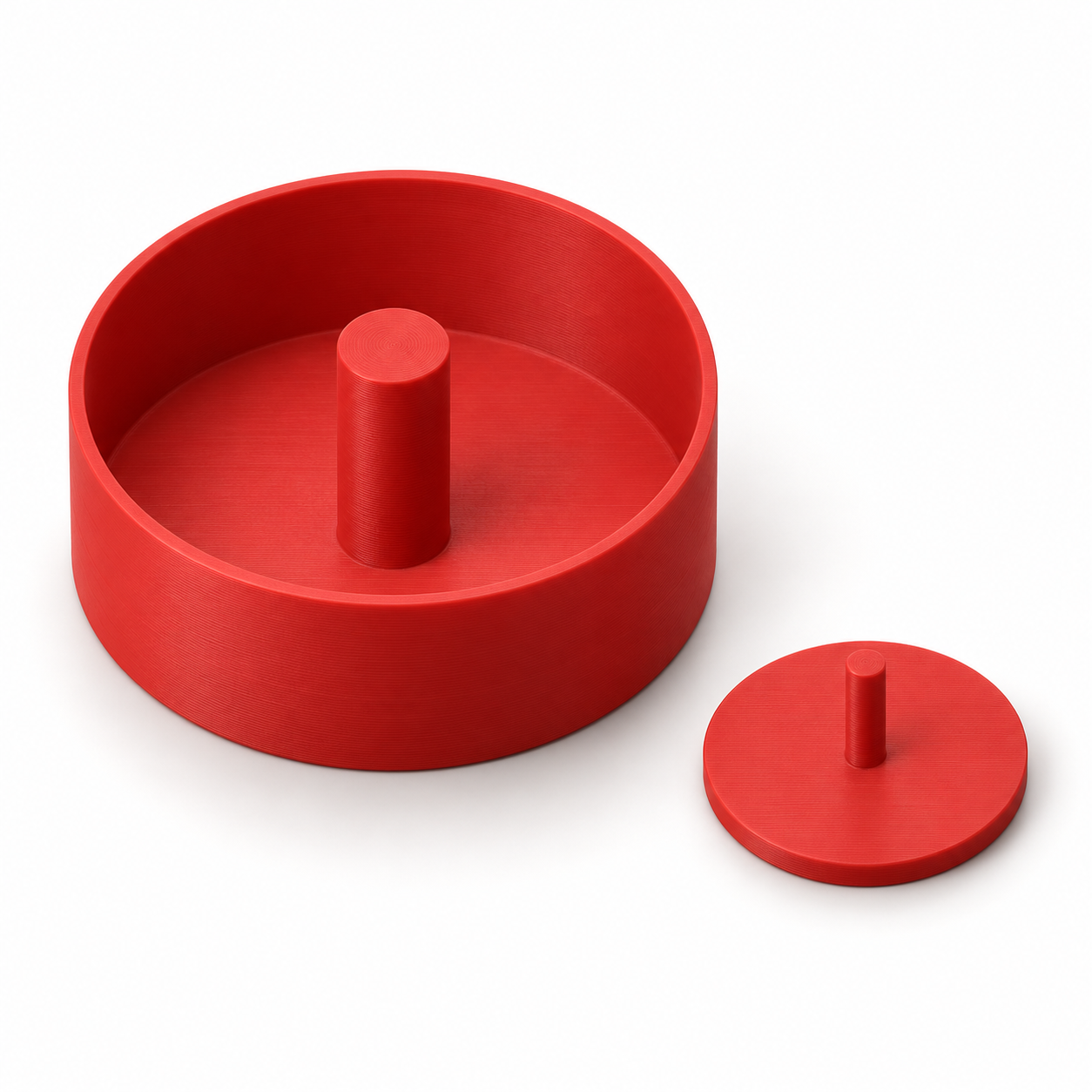 Hand bead spinner with custom bowl and spindle – red. AI visualisation of the default dimensions.