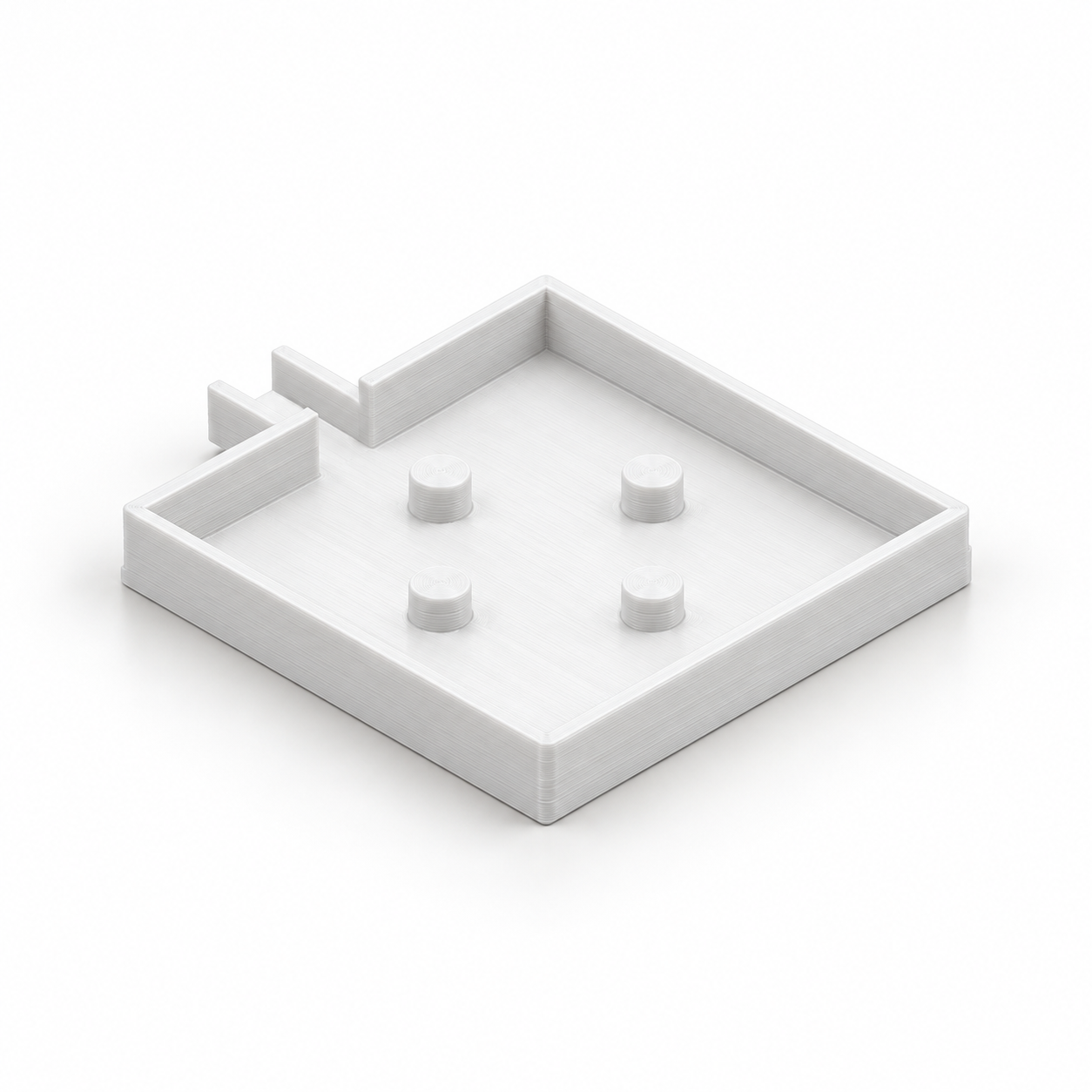 Plant drip tray with slope and open drain chute – AI product visualization