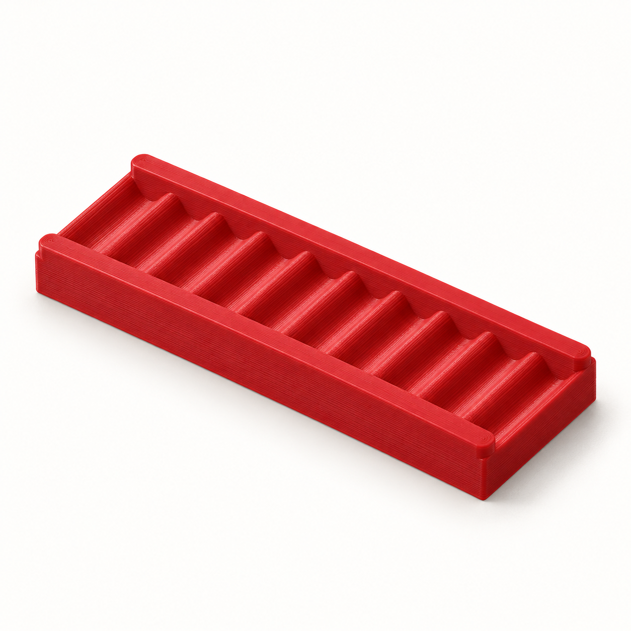Tabla ondulada de quilling para moldeado manual – rojo. Visualización de IA de las medidas predeterminadas.