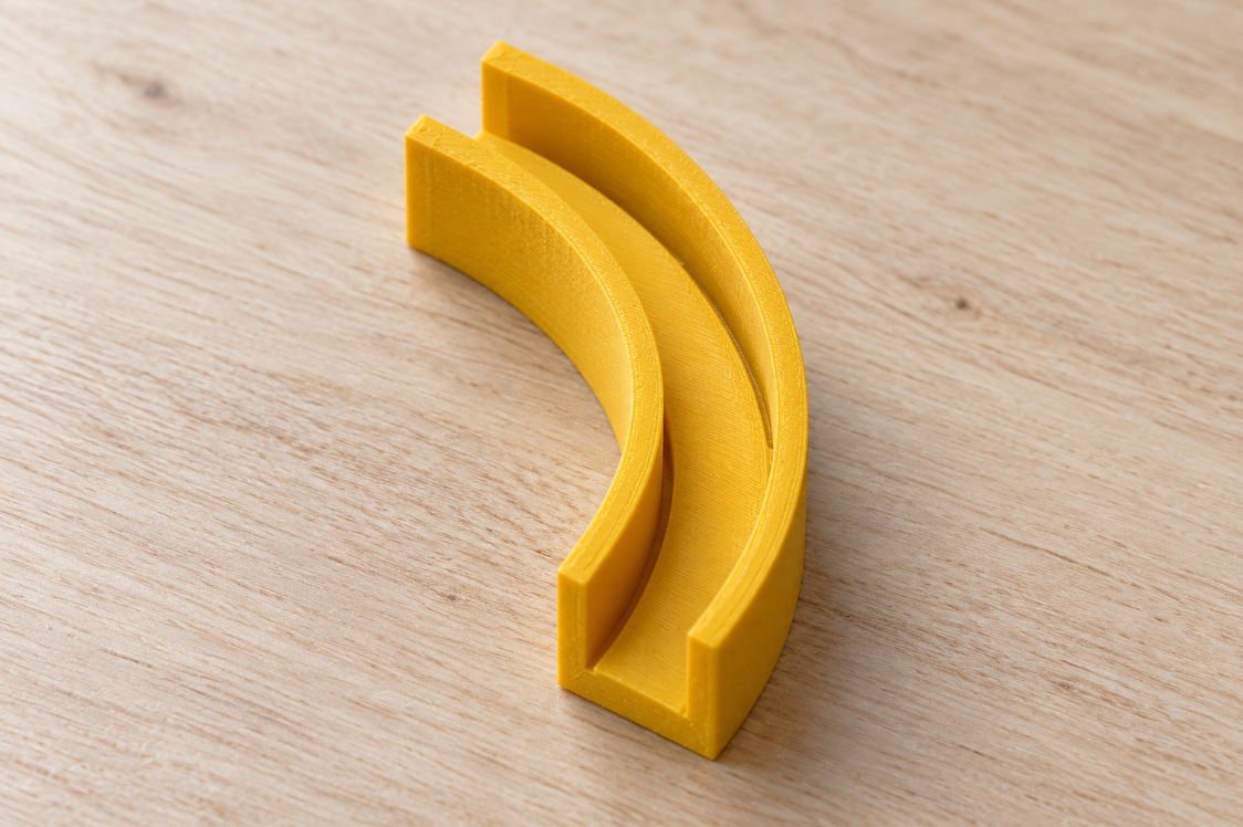 Custom 90° corner track for tambour cabinets