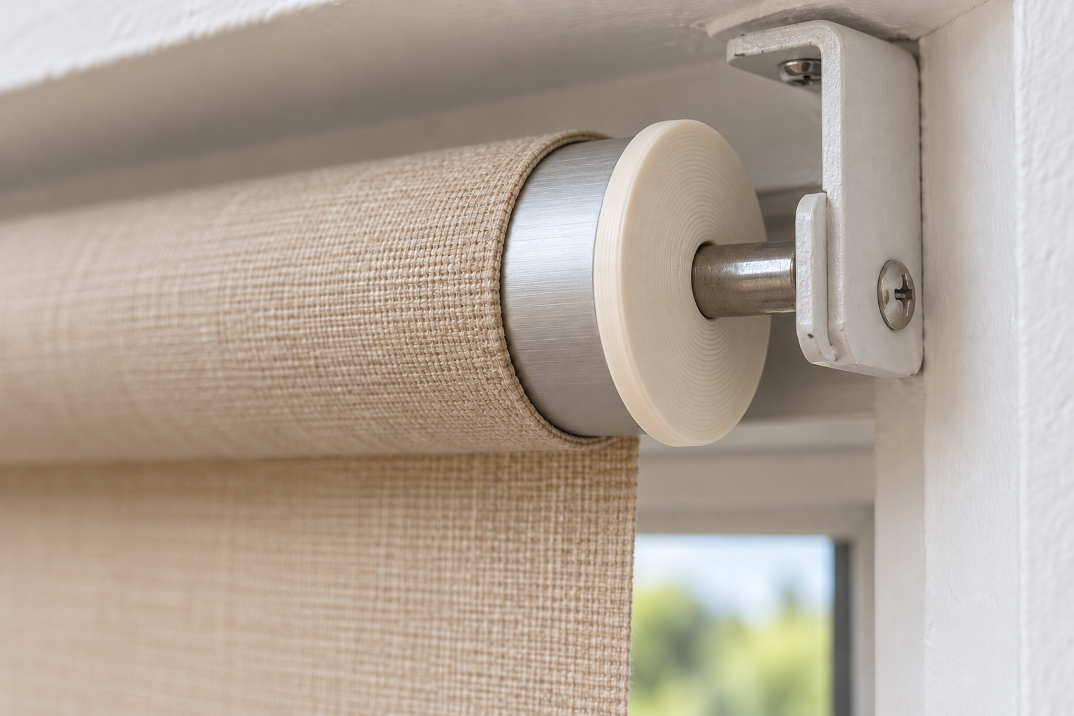 Roller blind bearing plug for round tube and pin