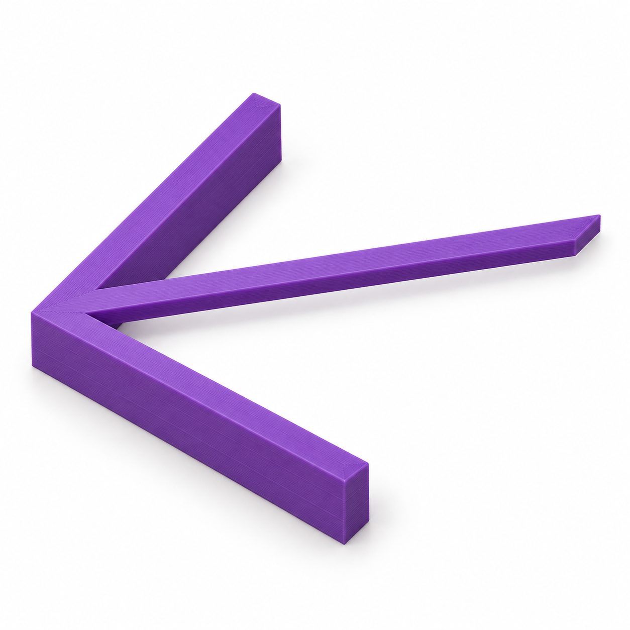 Centreur de bois rond à butées en V et arête bissectrice – violet. Visualisation IA aux dimensions par défaut.