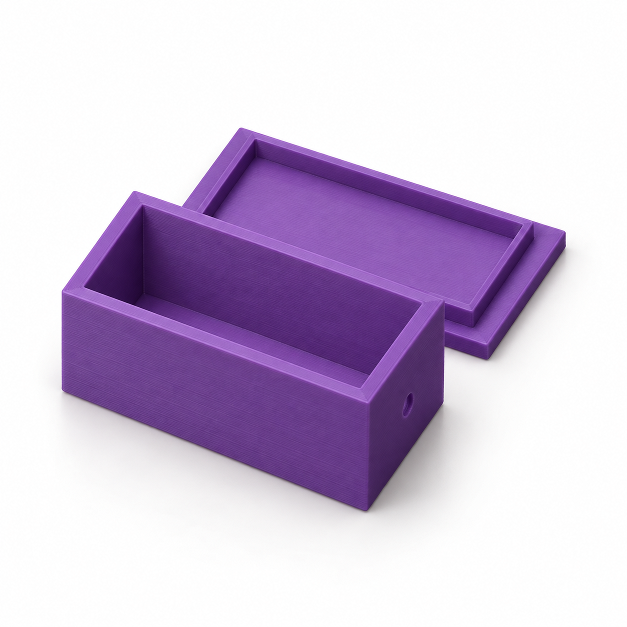 Boîtier de poudrage de cordeau avec couvercle pour feutres – violet; visualisation produit par IA