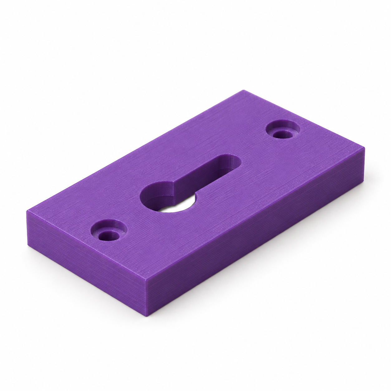 AI visualisation, default dimensions: Keyhole hanger block with rear screw-head pocket