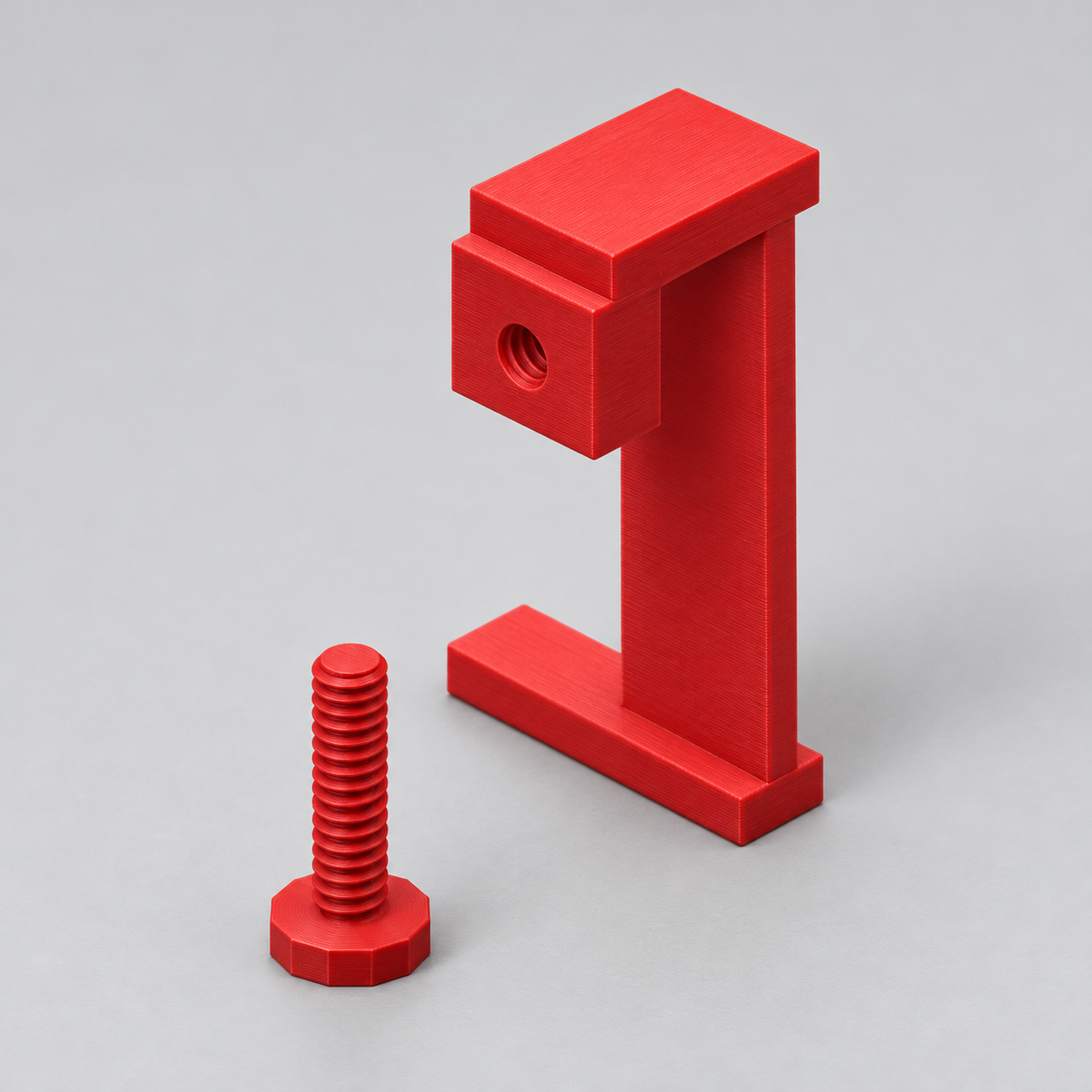 Drawer-front support with side-wall clamp – AI product visualization