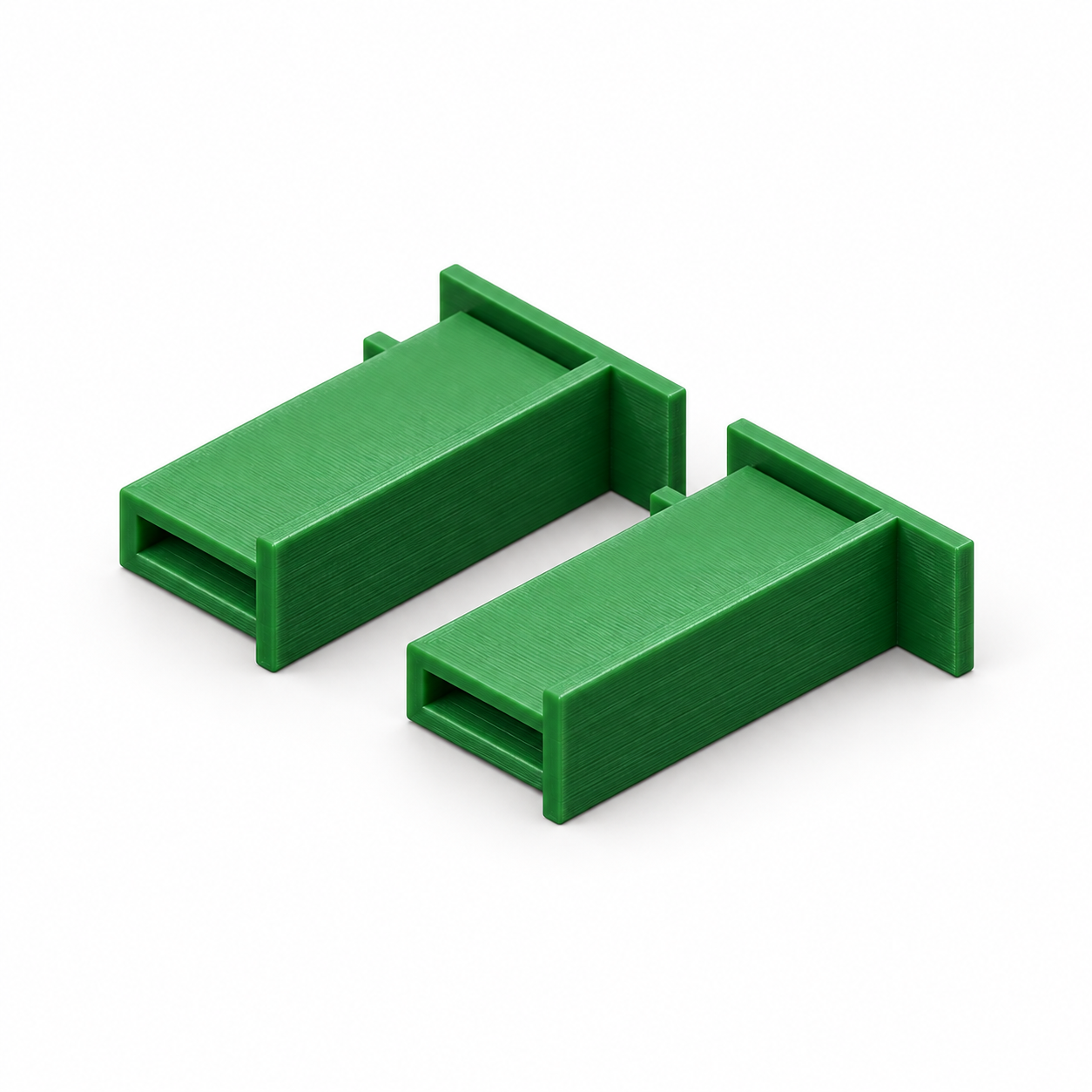 Drawer-slide installation supports with front stops – AI product visualization
