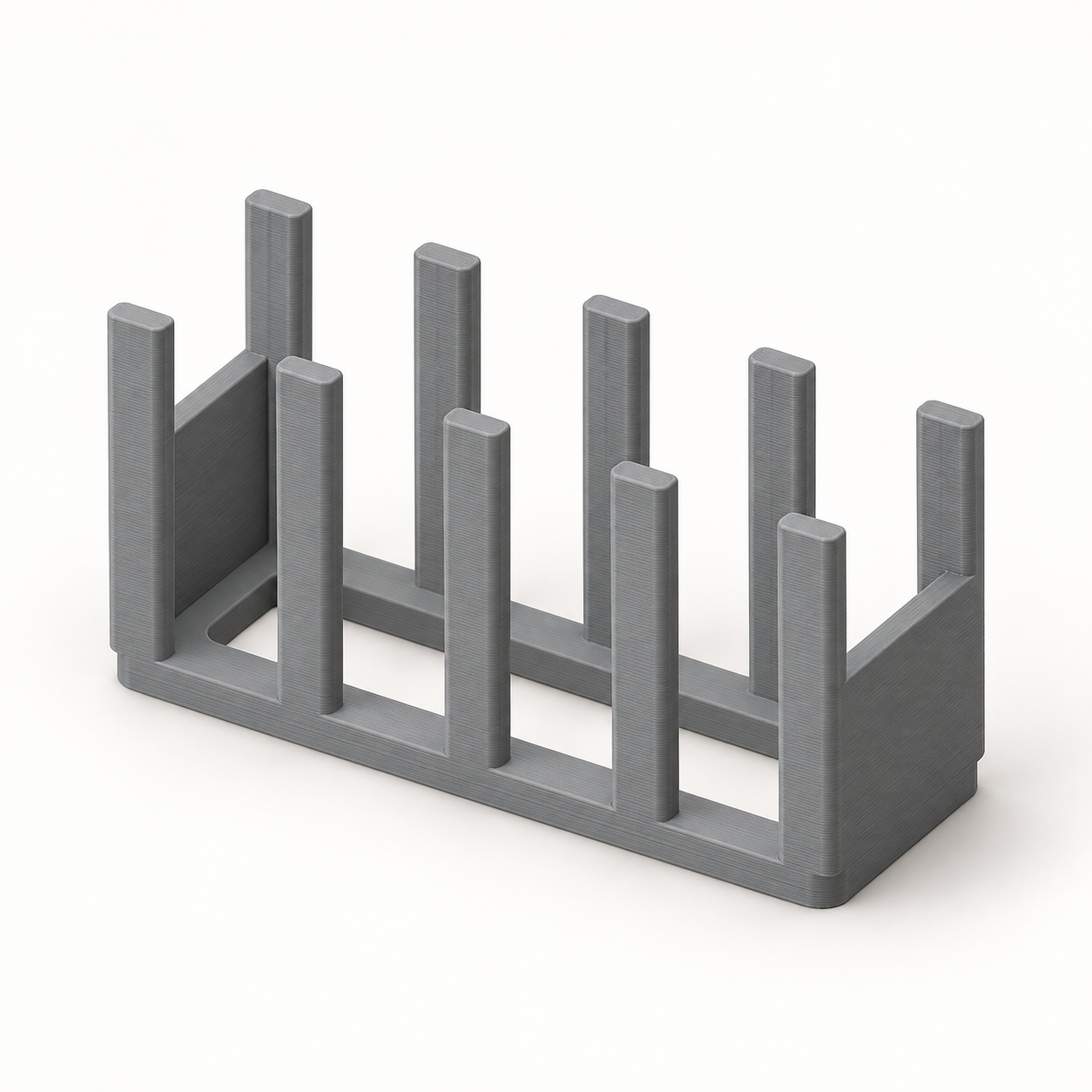 Custom slatted sponge drying stand – AI visualization of default dimensions