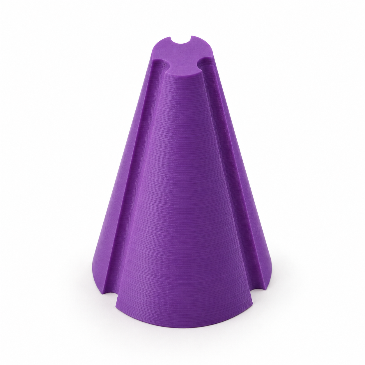 Three-groove laying top for decorative cords – purple; AI product visualization