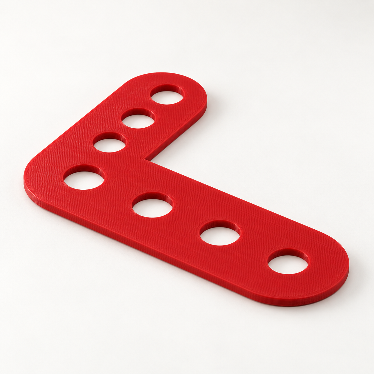 Forme de blocage de chaussette sur mesure – rouge. Visualisation IA des dimensions par défaut.
