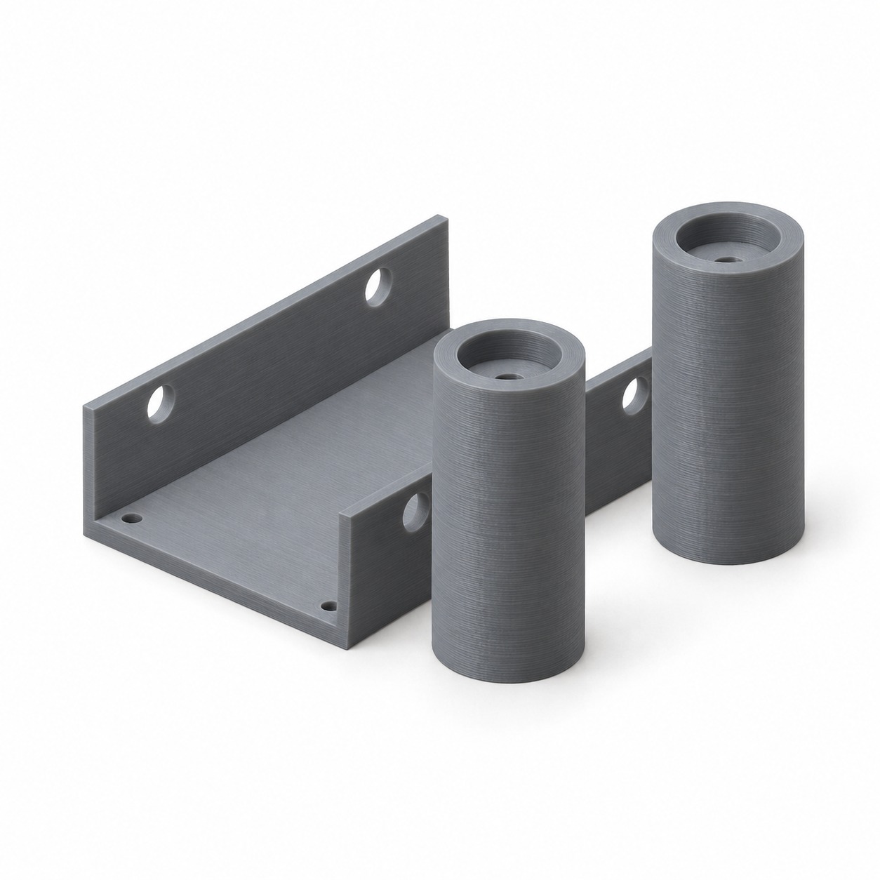 AI visualisation, default dimensions: Spool-rim roller cradle with two rollers and separate bearings