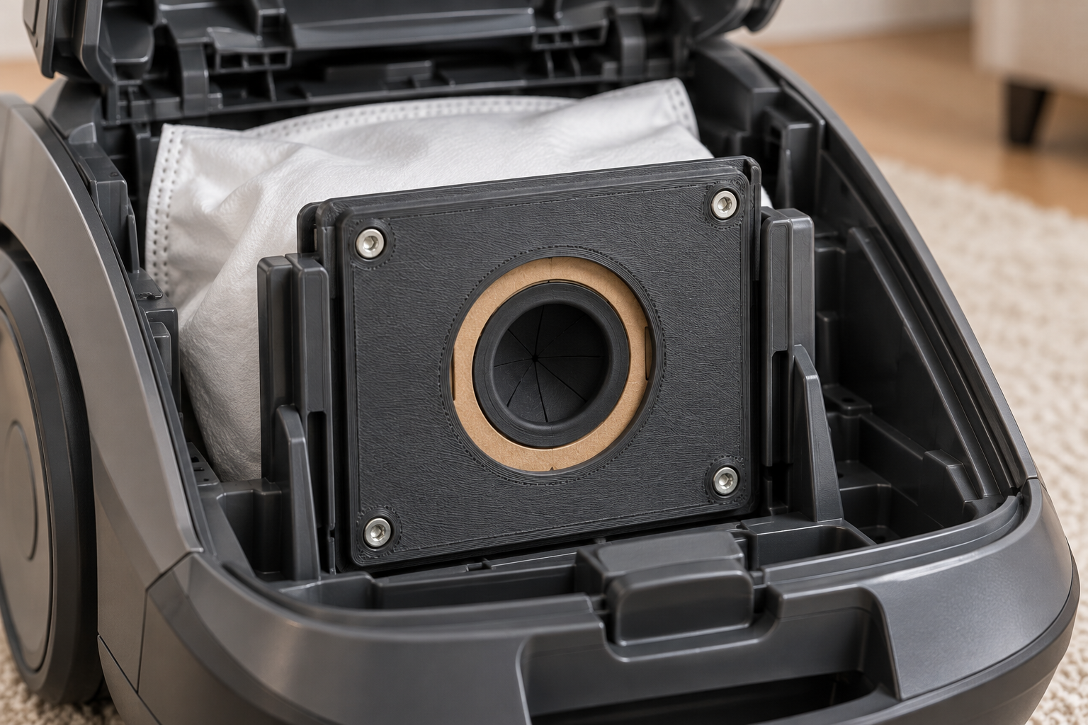 Custom vacuum bag adapter frame for original collars