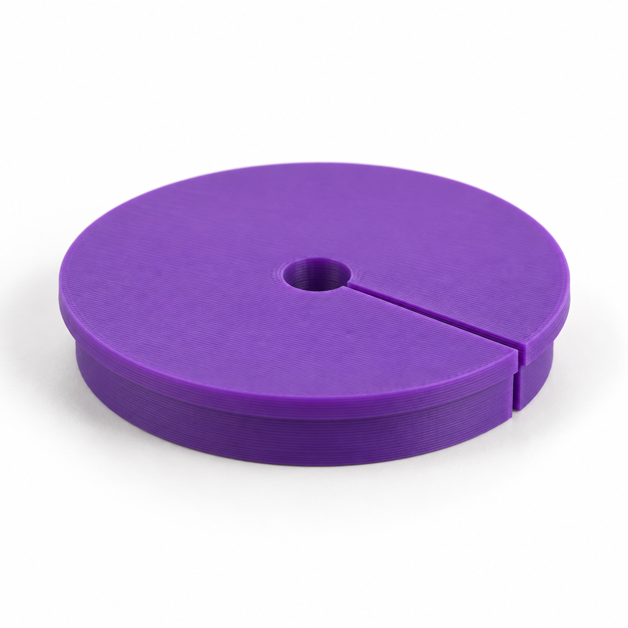 Collerette TPU pour bouture avec fente et rebord – violet. Visualisation IA des dimensions par défaut.