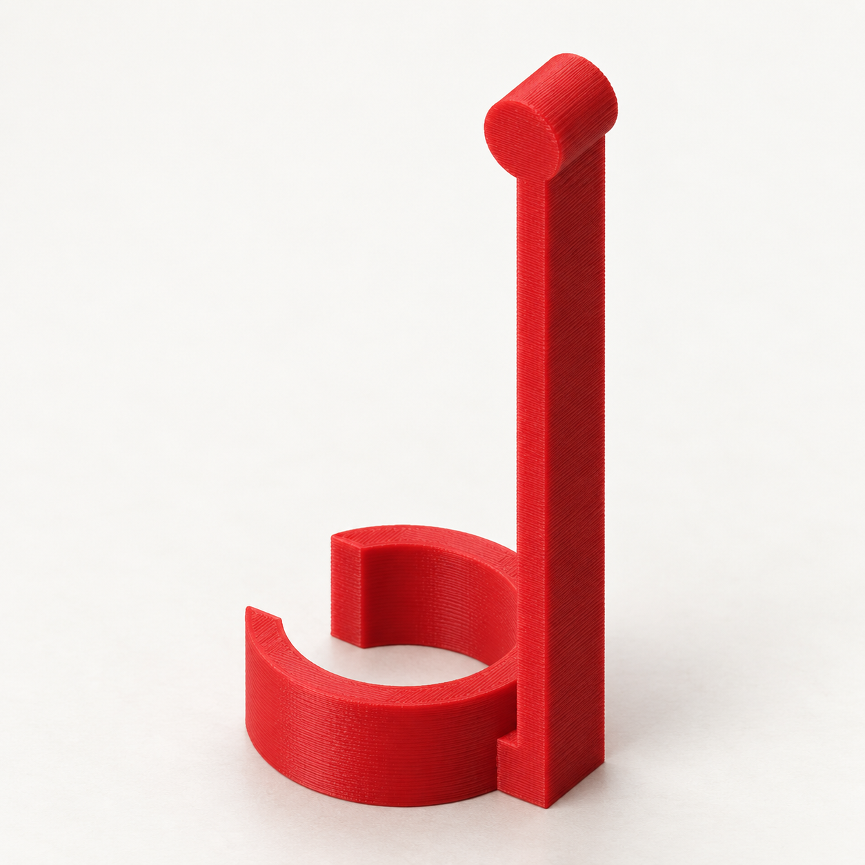 Clip de poche pour stylo rond à collier ouvert sur mesure – rouge. Visualisation IA des dimensions par défaut.
