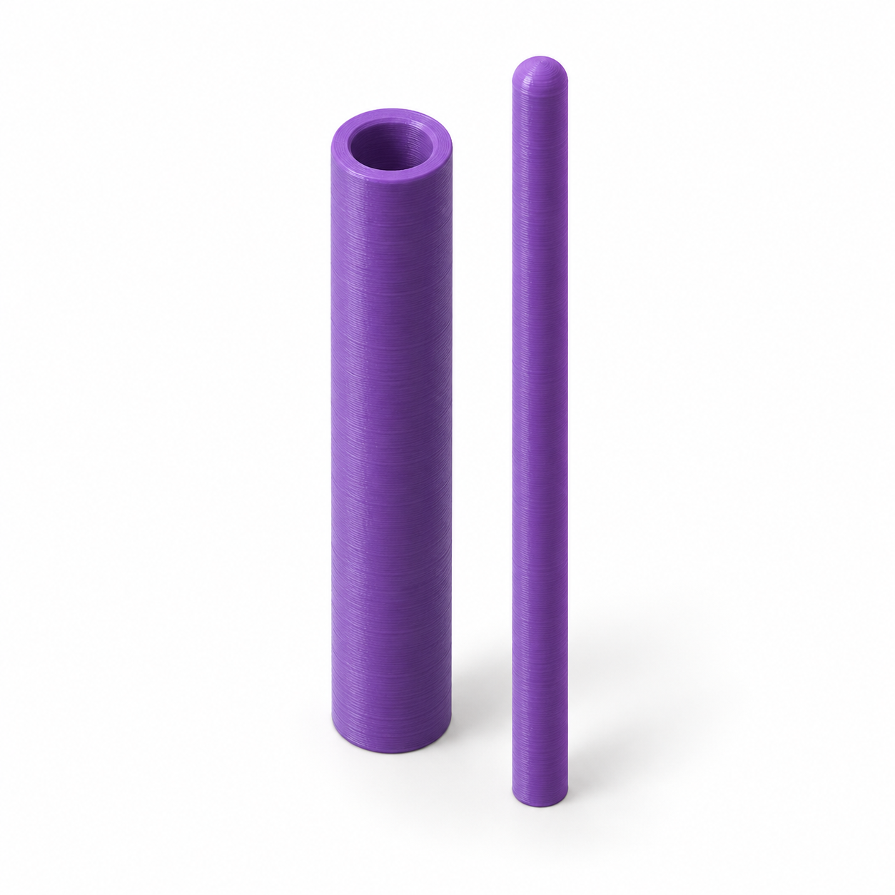 Fabric tube turning set with tube and pushing rod – purple. AI visualisation of the default dimensions.