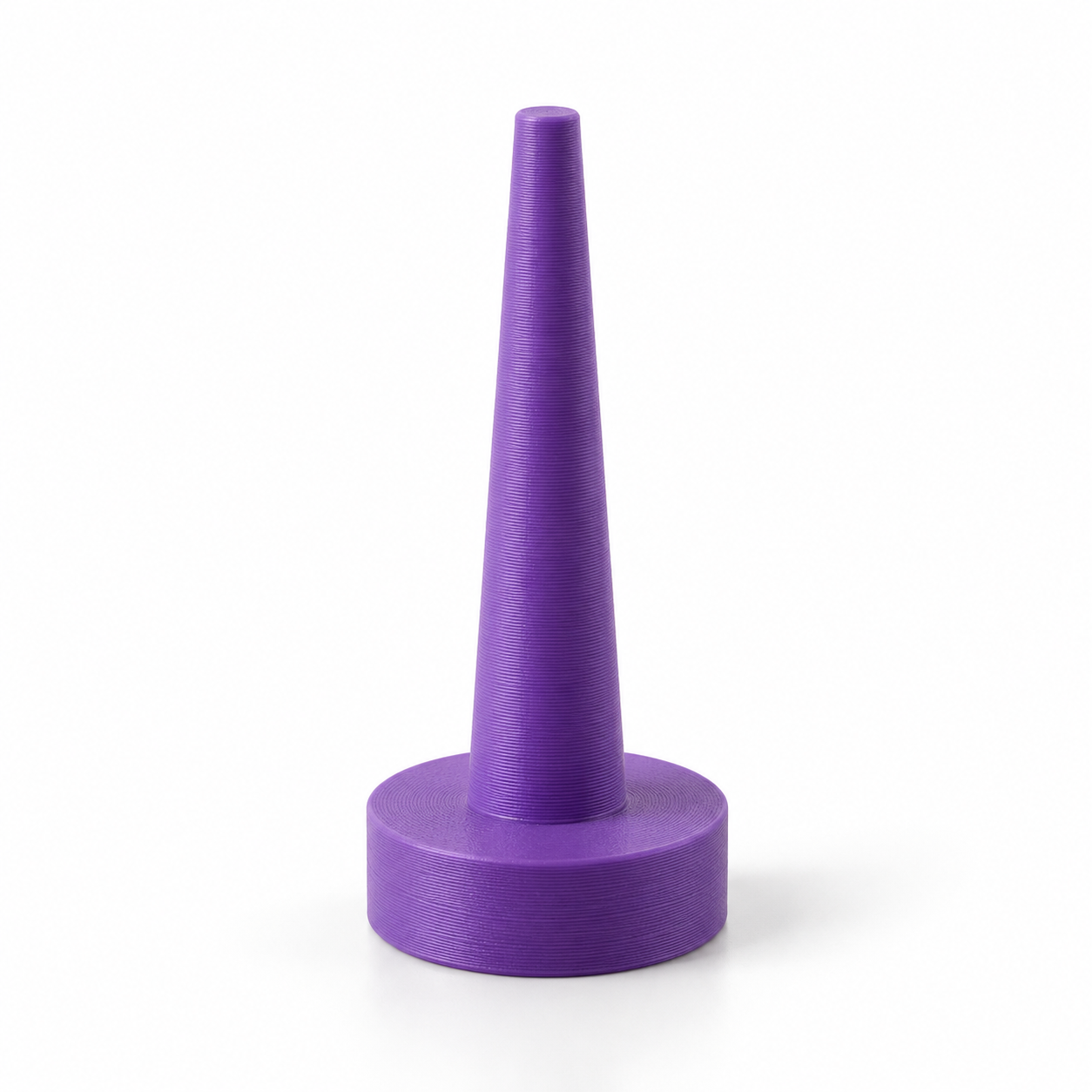 Cheville de cannage conique à tête large – violet. Visualisation IA des dimensions par défaut.