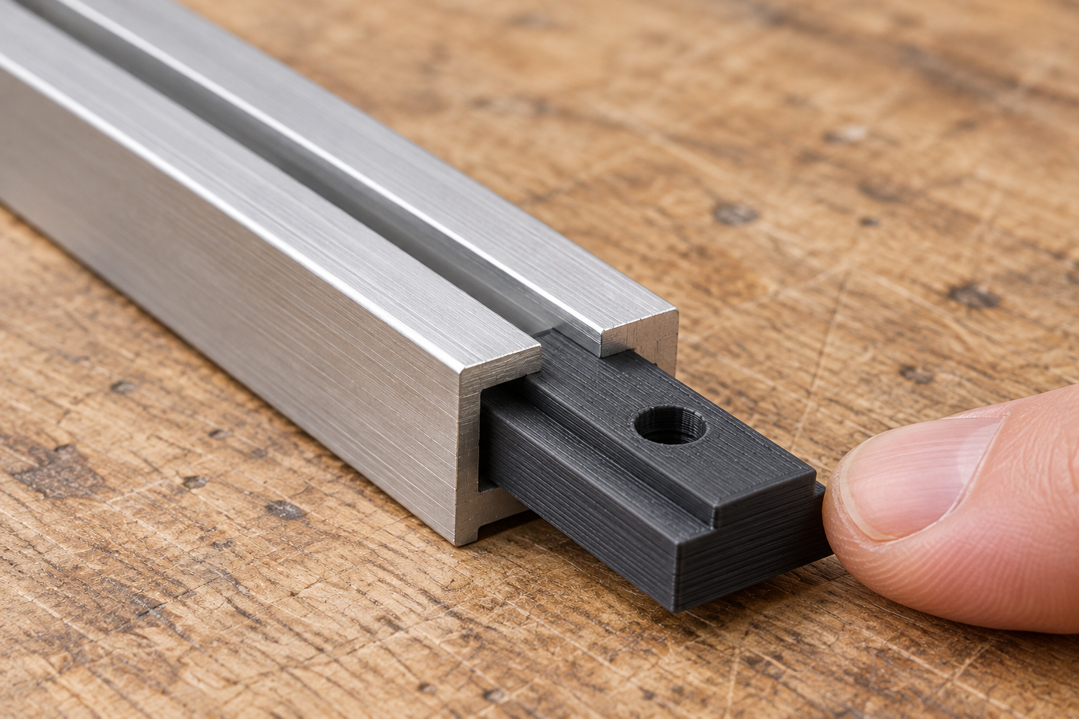 Custom T-slot carrier for a separate hex nut