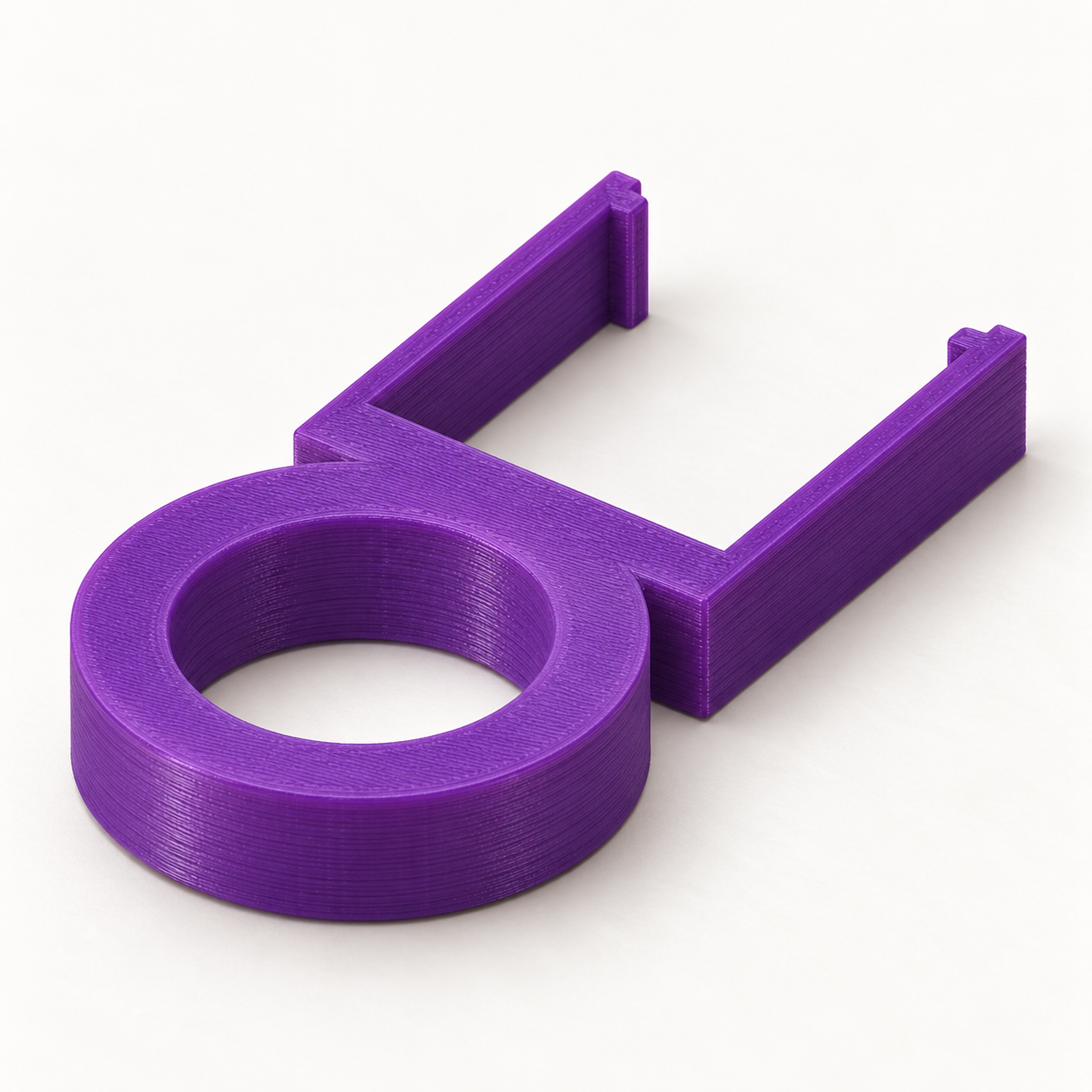 Extractor de teclas con separación de ganchos a medida – violeta. Visualización de IA de las medidas predeterminadas.