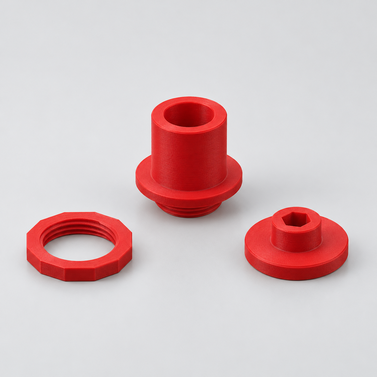 Panel push plunger with screw bezel for your M4 rod – AI product visualization
