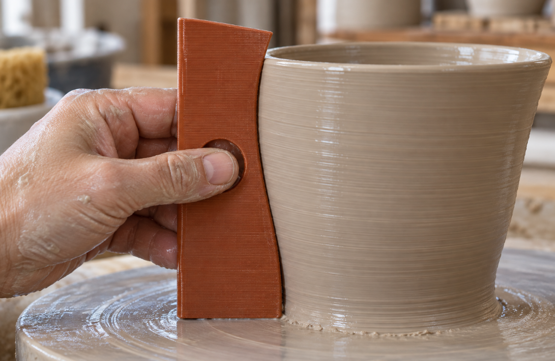 Custom pottery profile rib for cups