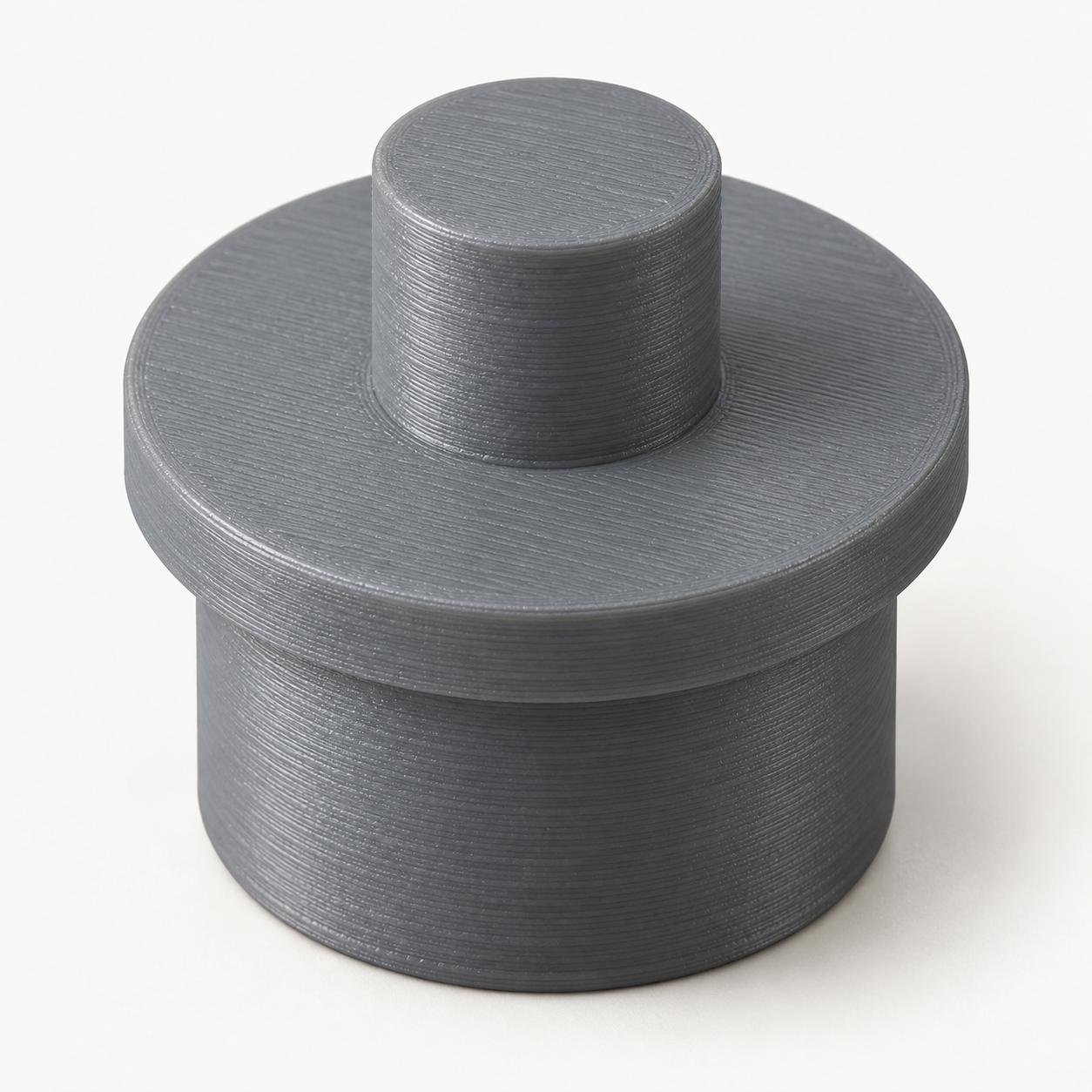 Spring end fitting for toilet roll spindles – grey. AI visualization of default dimensions.