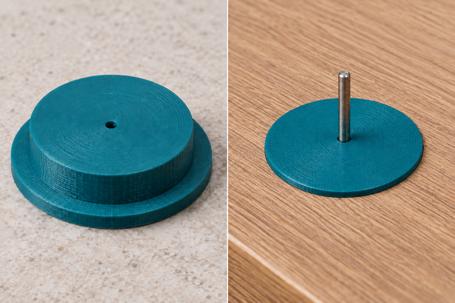Marking centre plug for hinge cup bores – loose part and application, AI visualization