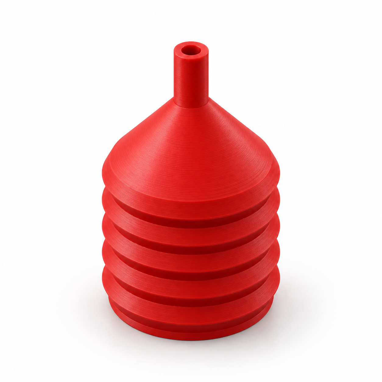 Flexible hand bellows with folded wall and an open nozzle – AI product visualization
