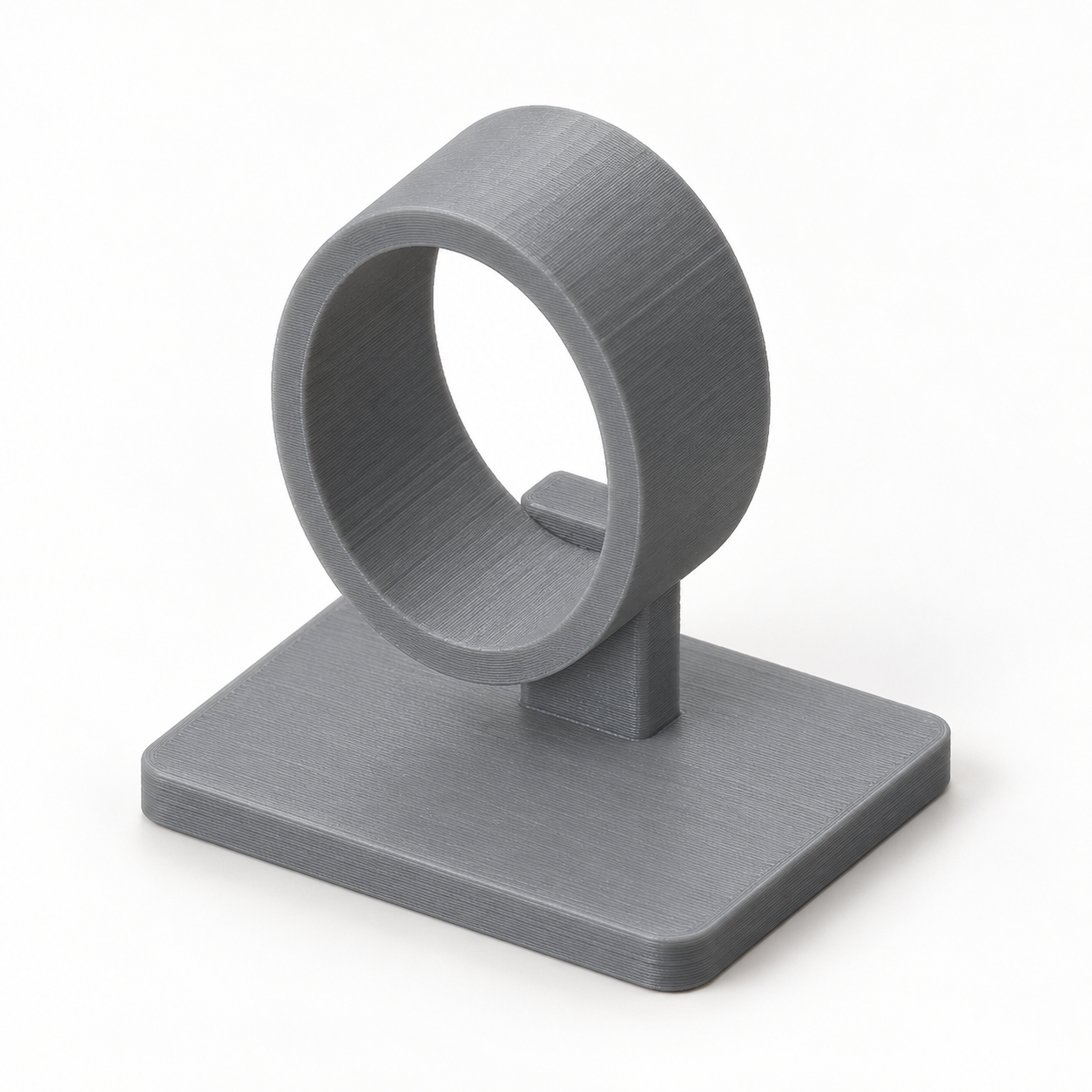 Support de montre à appui ovale sur mesure – visualisation IA des dimensions par défaut