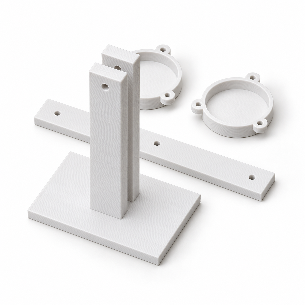 Small beam comparison balance with two suspended pans – white; AI product visualization