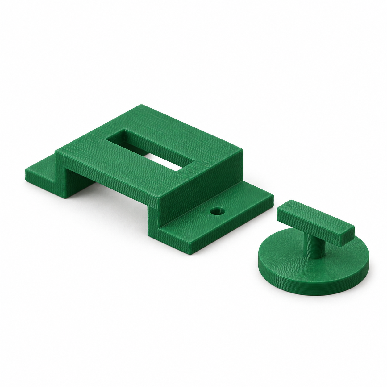 AI visualisation, default dimensions: Quarter-turn button and bridge for light covers