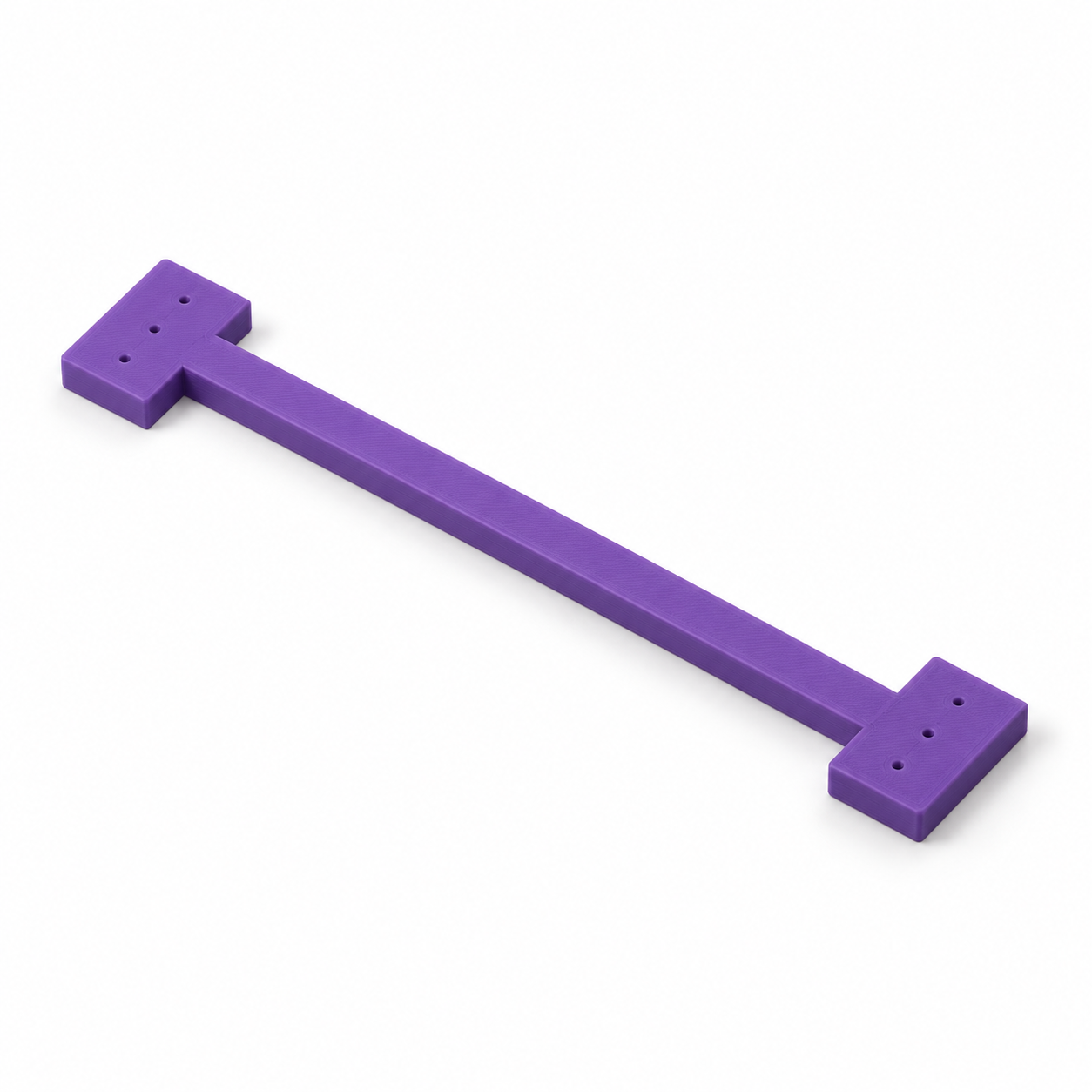Weaving temple with custom pin sockets – purple. AI visualisation of the default dimensions.