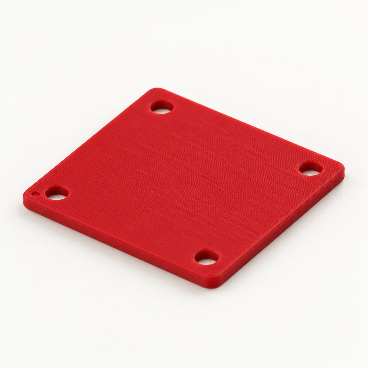Carton de tissage à quatre trous sur mesure – rouge. Visualisation IA des dimensions par défaut.
