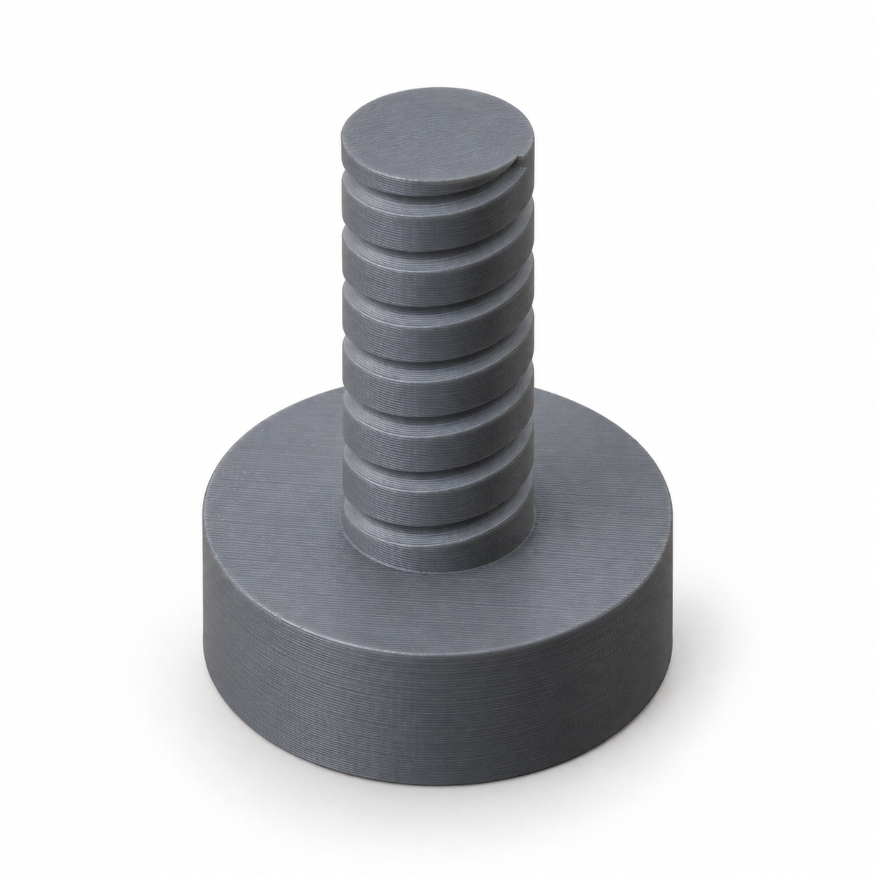 Helical-groove winding mandrel for soft jewellery wire – gray; AI product visualization