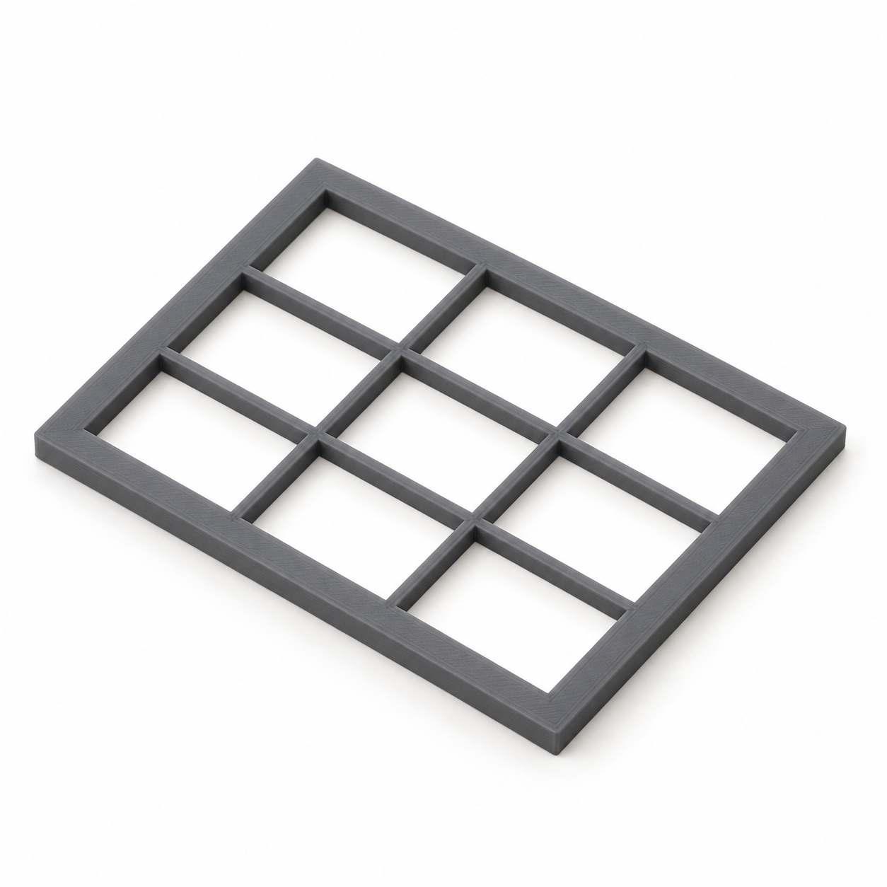 Artist viewfinder with a custom rule-of-thirds grid – grey. AI visualisation of the default dimensions.