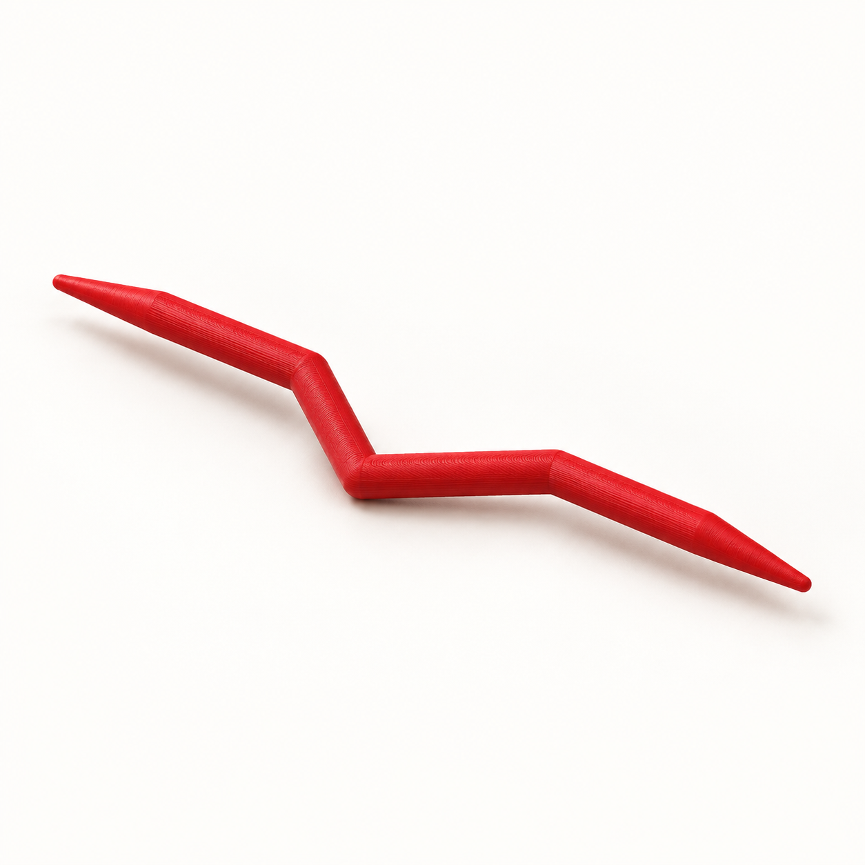 Aiguille auxiliaire coudée sur mesure – rouge. Visualisation IA des dimensions par défaut.