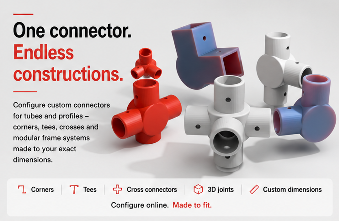 One Connector, Endless Constructions: Custom Tube and Profile Connectors