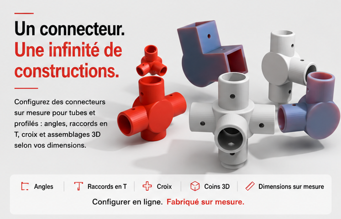 Un connecteur, une infinité de constructions : raccords pour tubes et profilés sur mesure