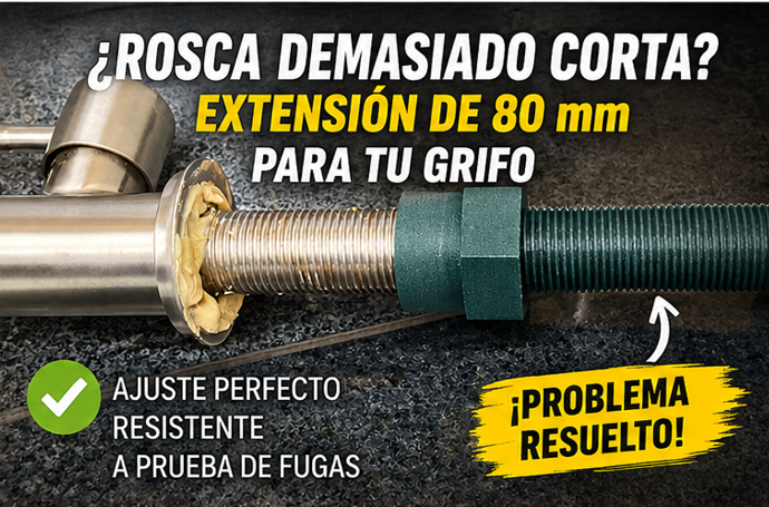 ¿Rosca del grifo demasiado corta? Crea una extensión G 1/2 de 80 mm para una encimera gruesa