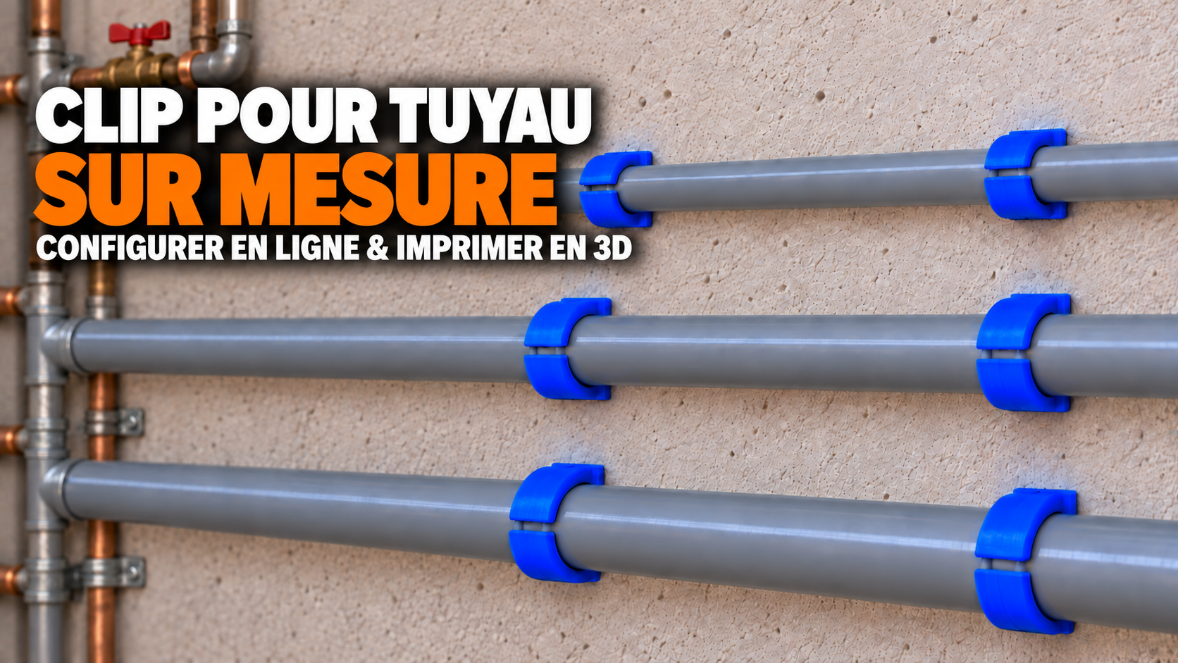 Clip pour tuyau sur mesure : configurer un support mural adapté au diamètre