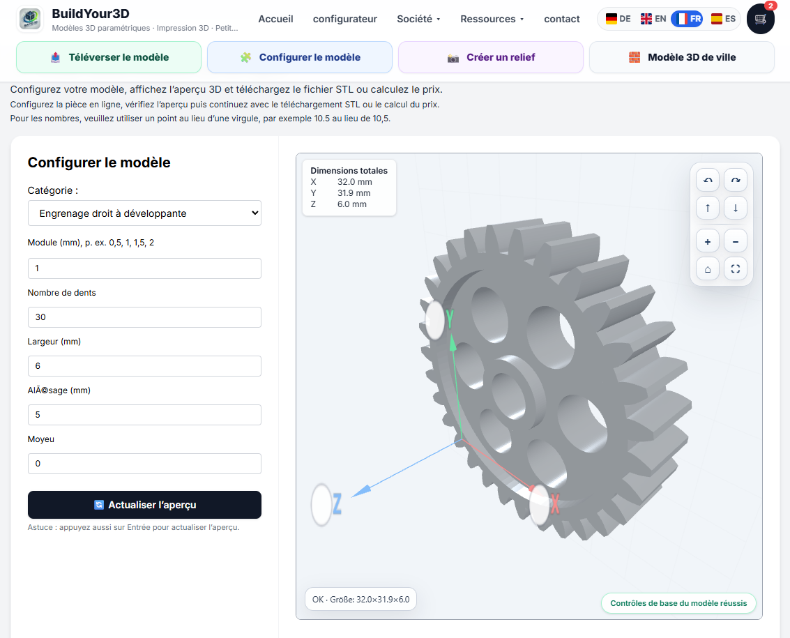 Créer des pièces de rechange sans CAO – Configurateur STL paramétrique pour engrenages, adaptateurs et pièces techniques