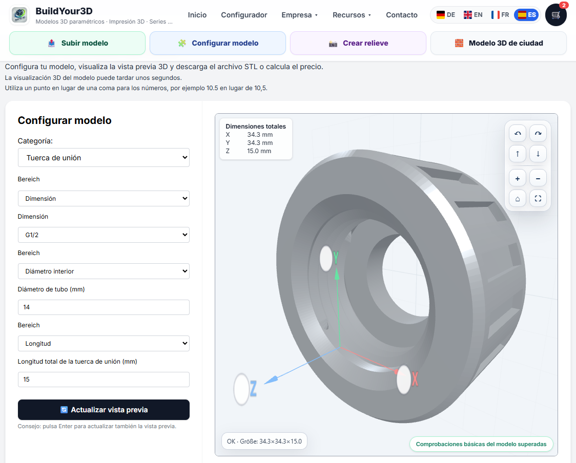Crear piezas de repuesto sin CAD – Configurador STL paramétrico para engranajes, adaptadores y piezas técnicas