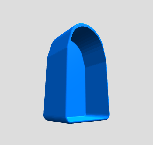 Convex-front tray